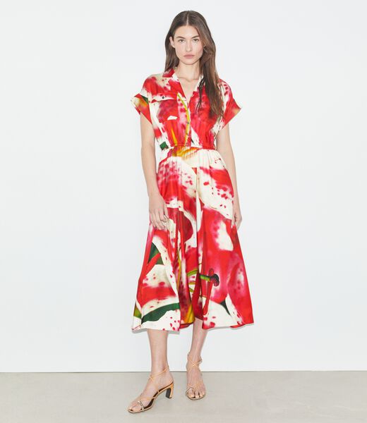 tory burch printed silk twill shirtdress
