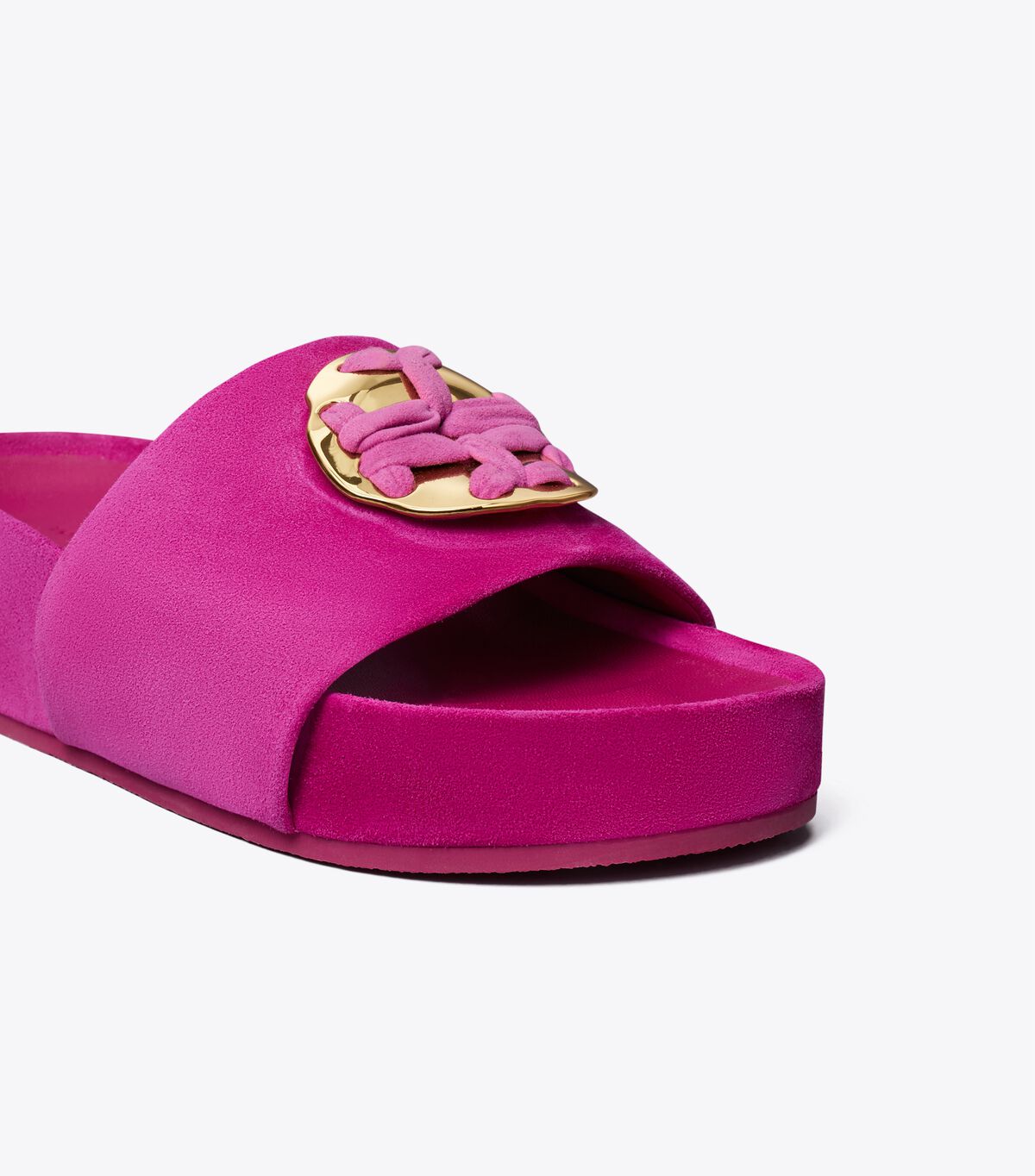 tory burch woven double t slide