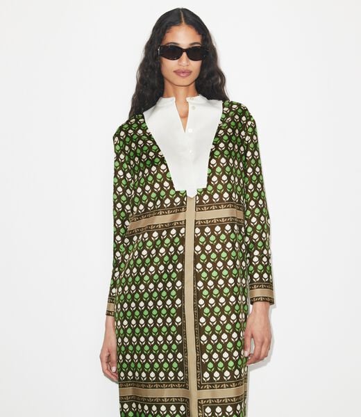 tory burch فستان قميص حريري