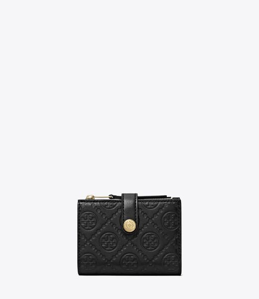 tory burch t monogram leather bi fold wallet