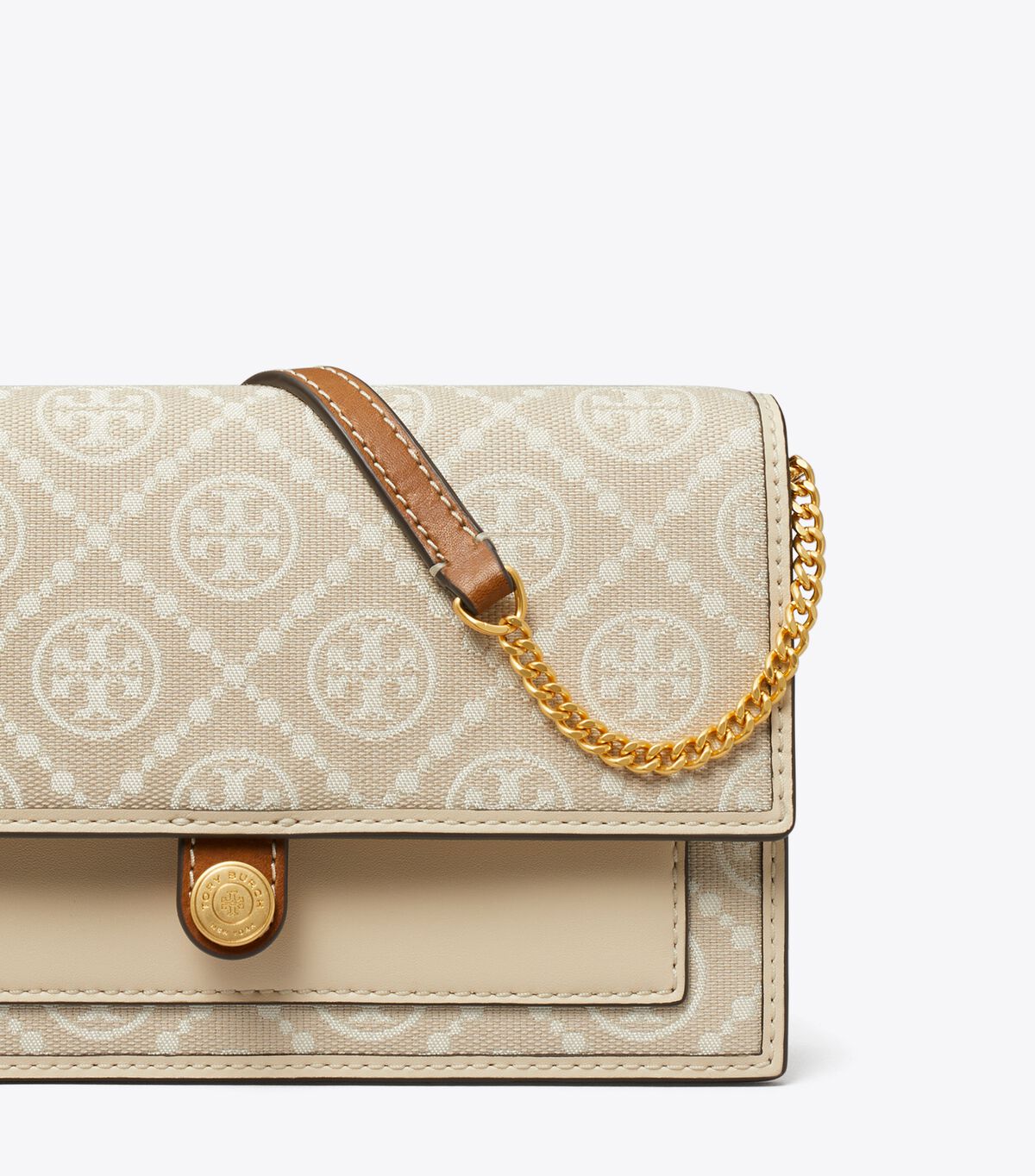 tory burch t monogram chain wallet