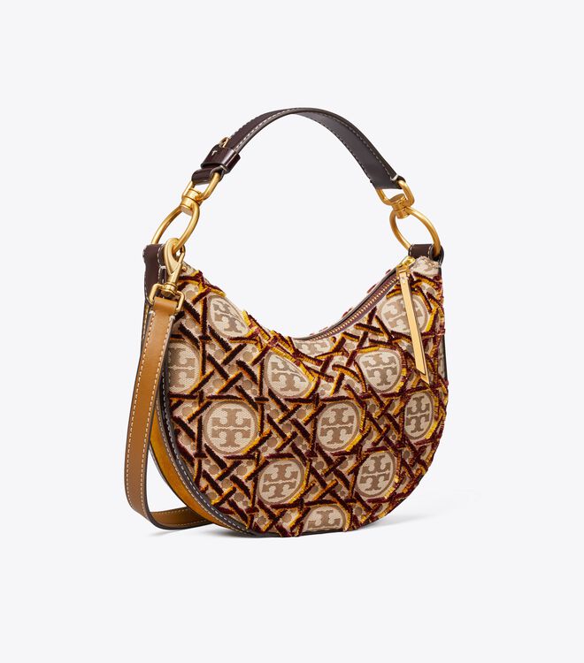 T Monogram Fil Coupé Mini Crescent Bag | T Monogram | Tory Burch