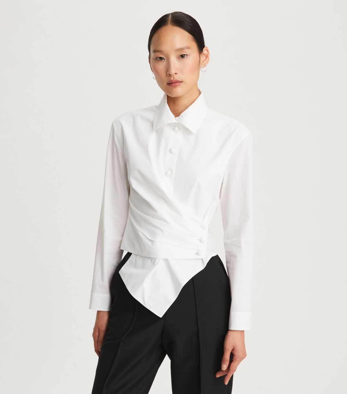 tory burch poplin wrap shirt