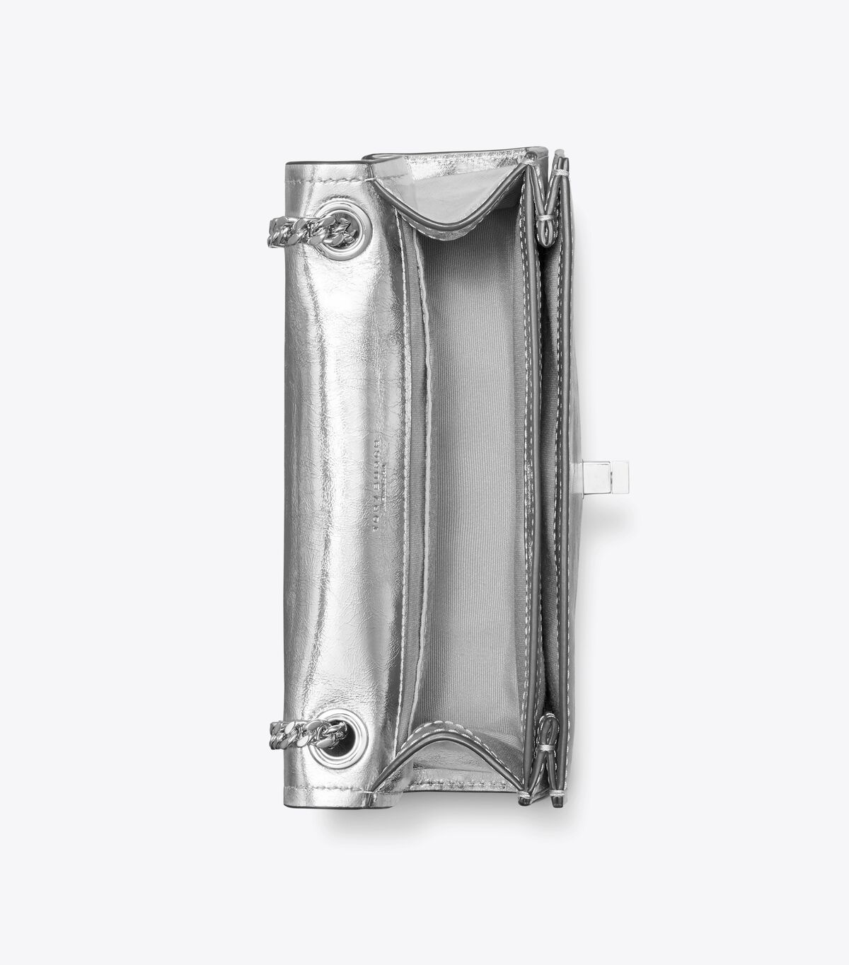 tory burch حقيبة كتف ميني كيرا تورنلوك المعدنية