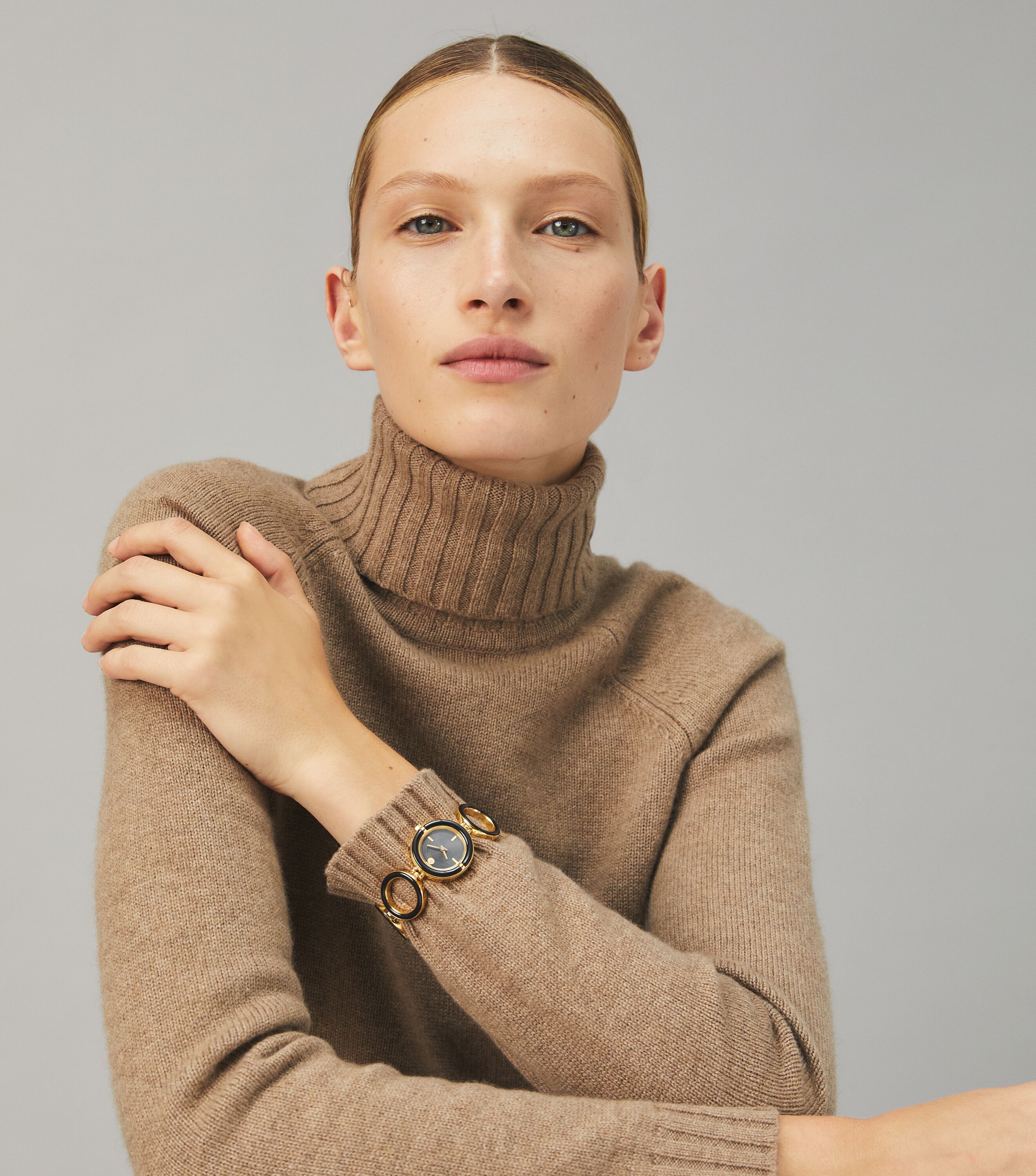 Tory Burch Sawyer Watch Black Gold Tone Stainless Steel 28 x 28 mm Tory Burch UAE