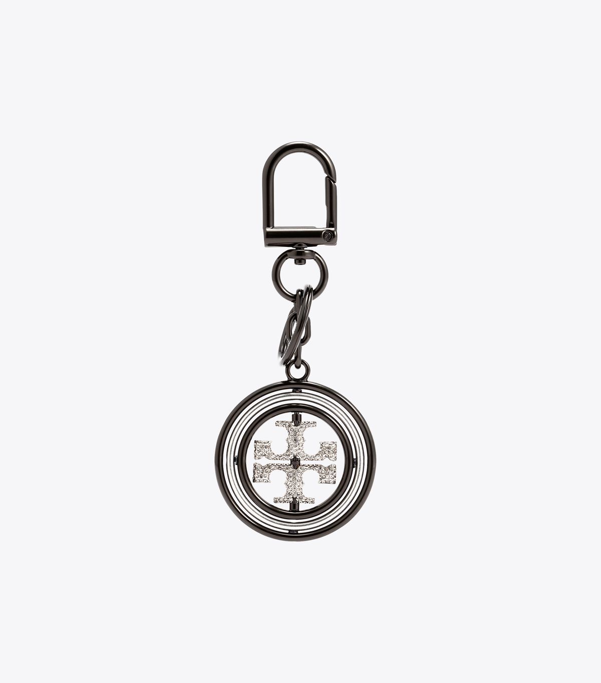 tory burch rotating embellished logo key ring