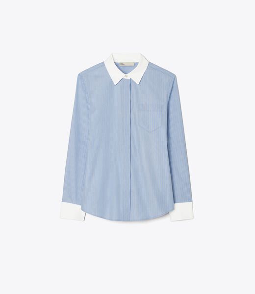tory burch striped button down shirt