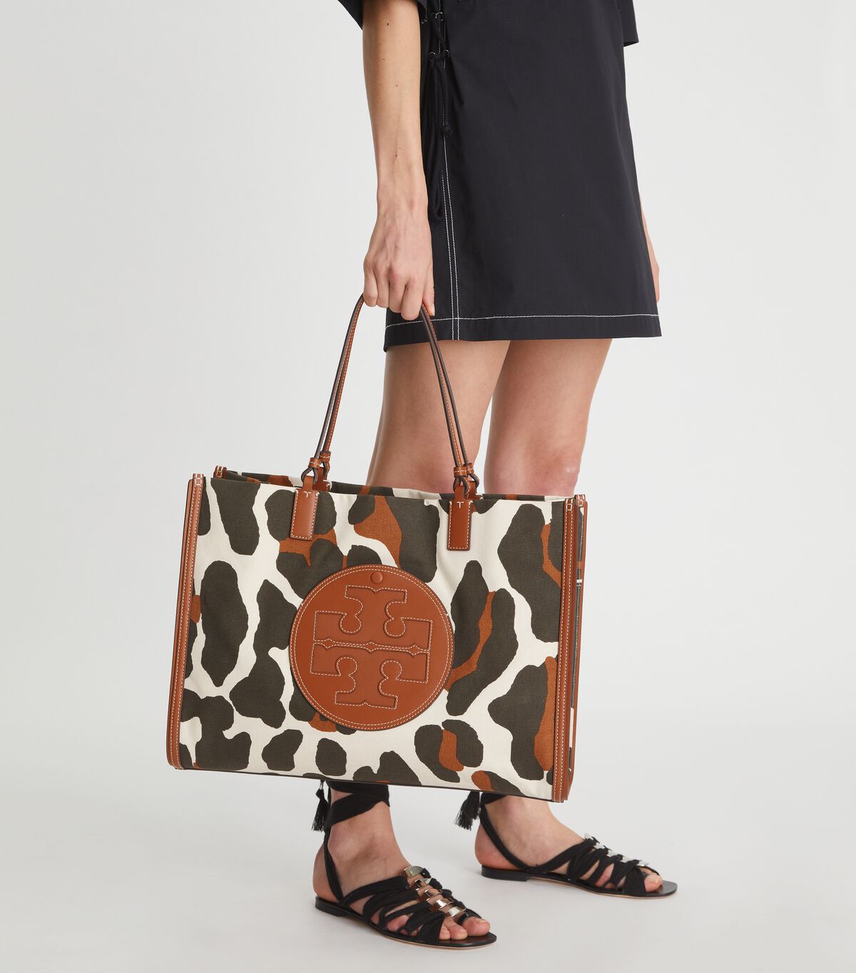 ella leopard canvas tote bag