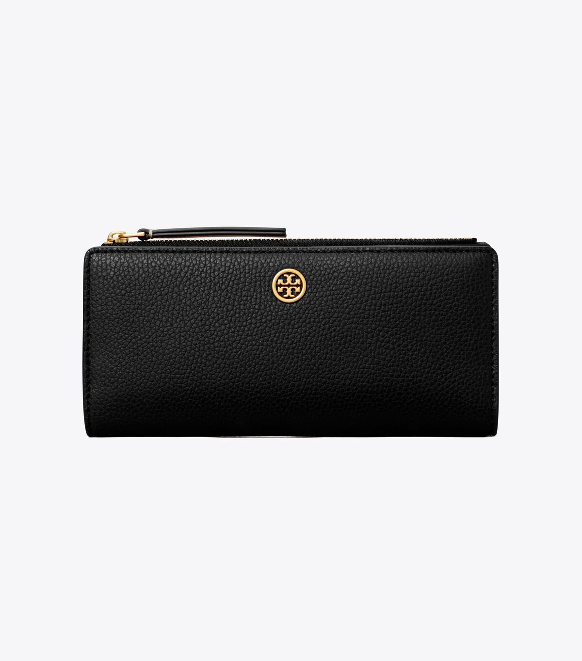 tory burch robinson pebbled zip slim wallet