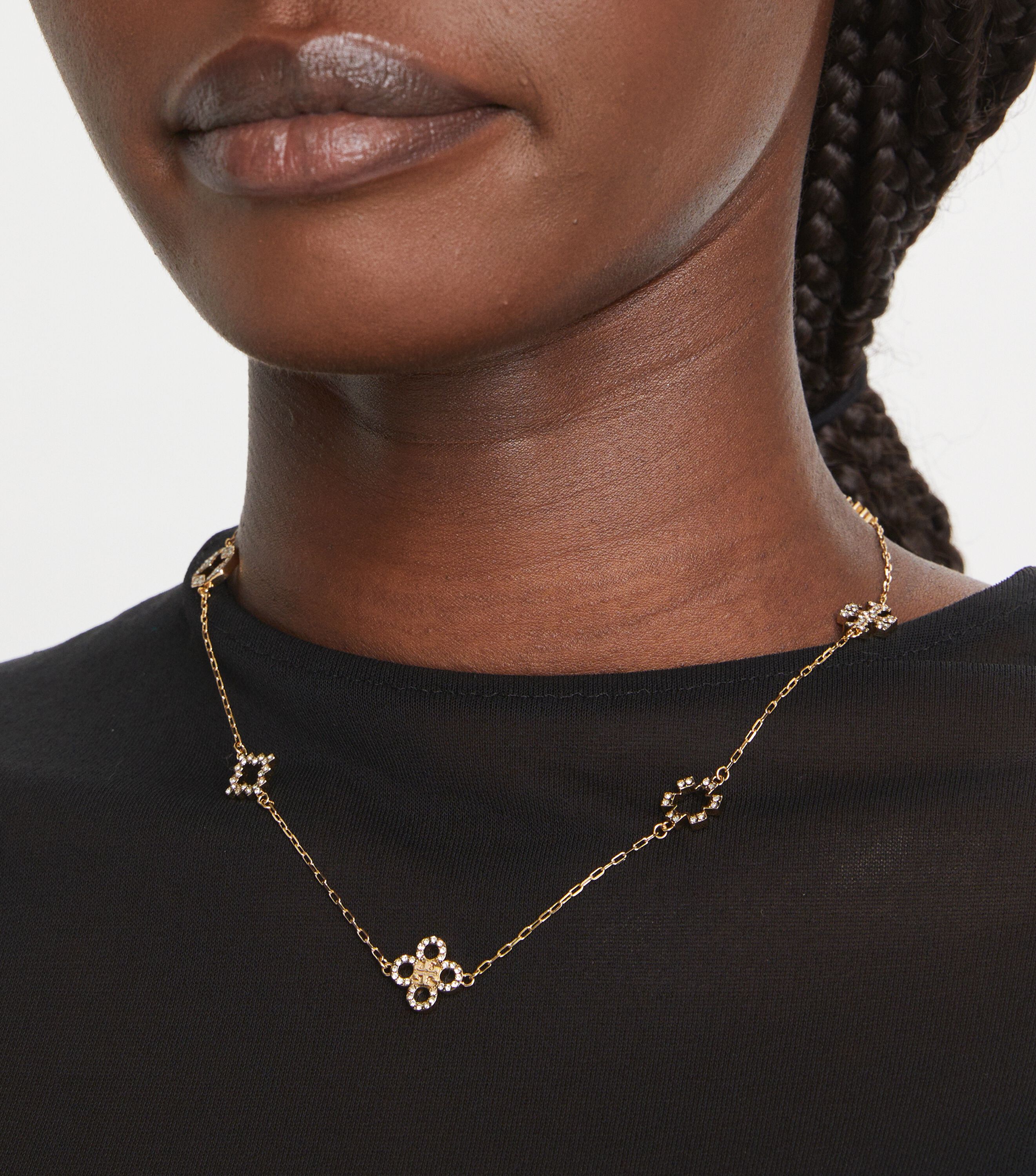 Tory burch logo pendant necklace on sale