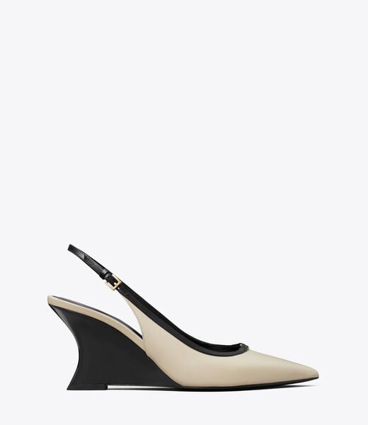 tory burch double t buckle wedge