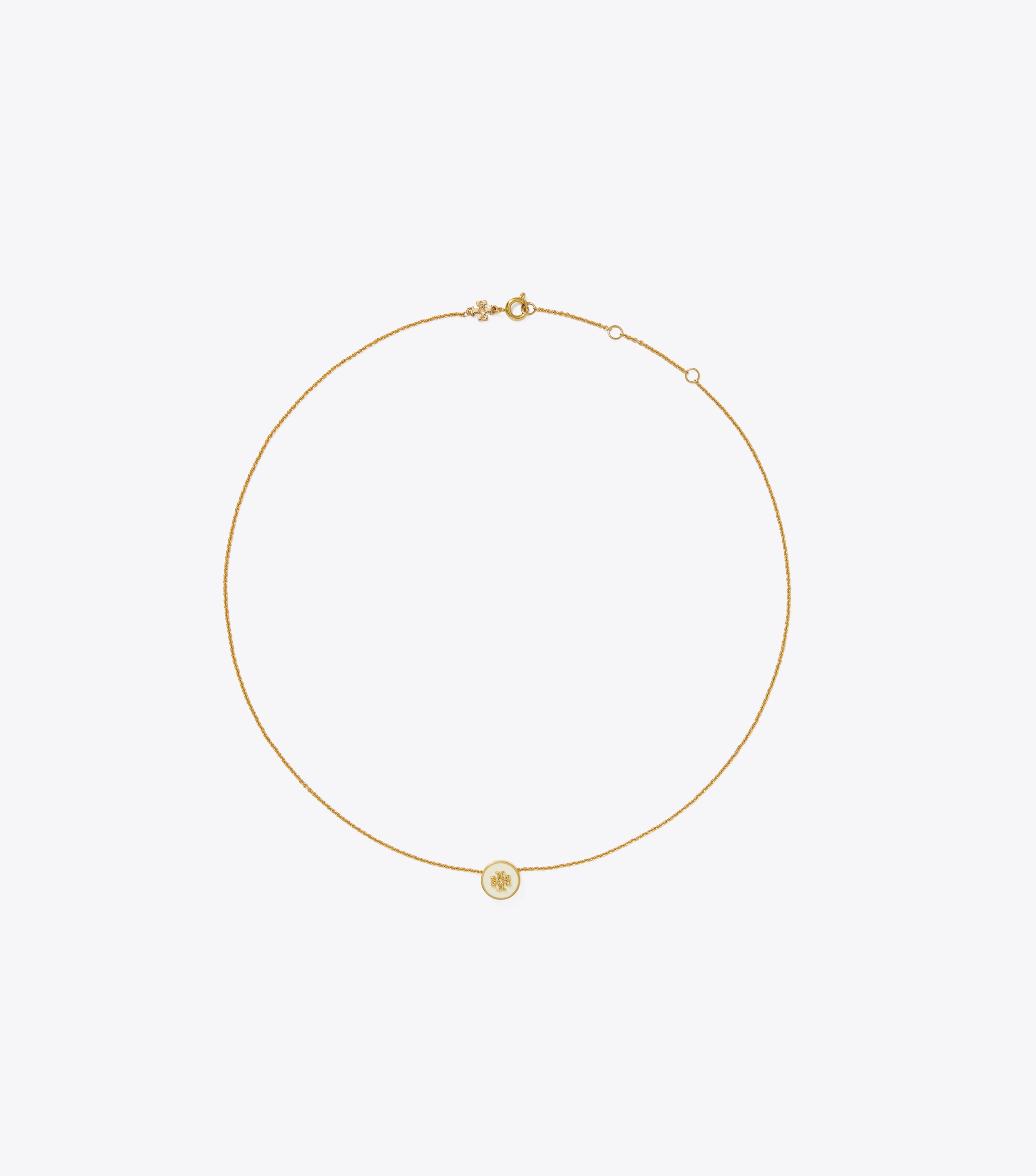 Tory burch logo necklace cheap