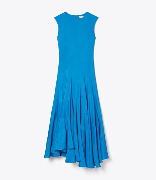 tory burch flared cotton silk dress