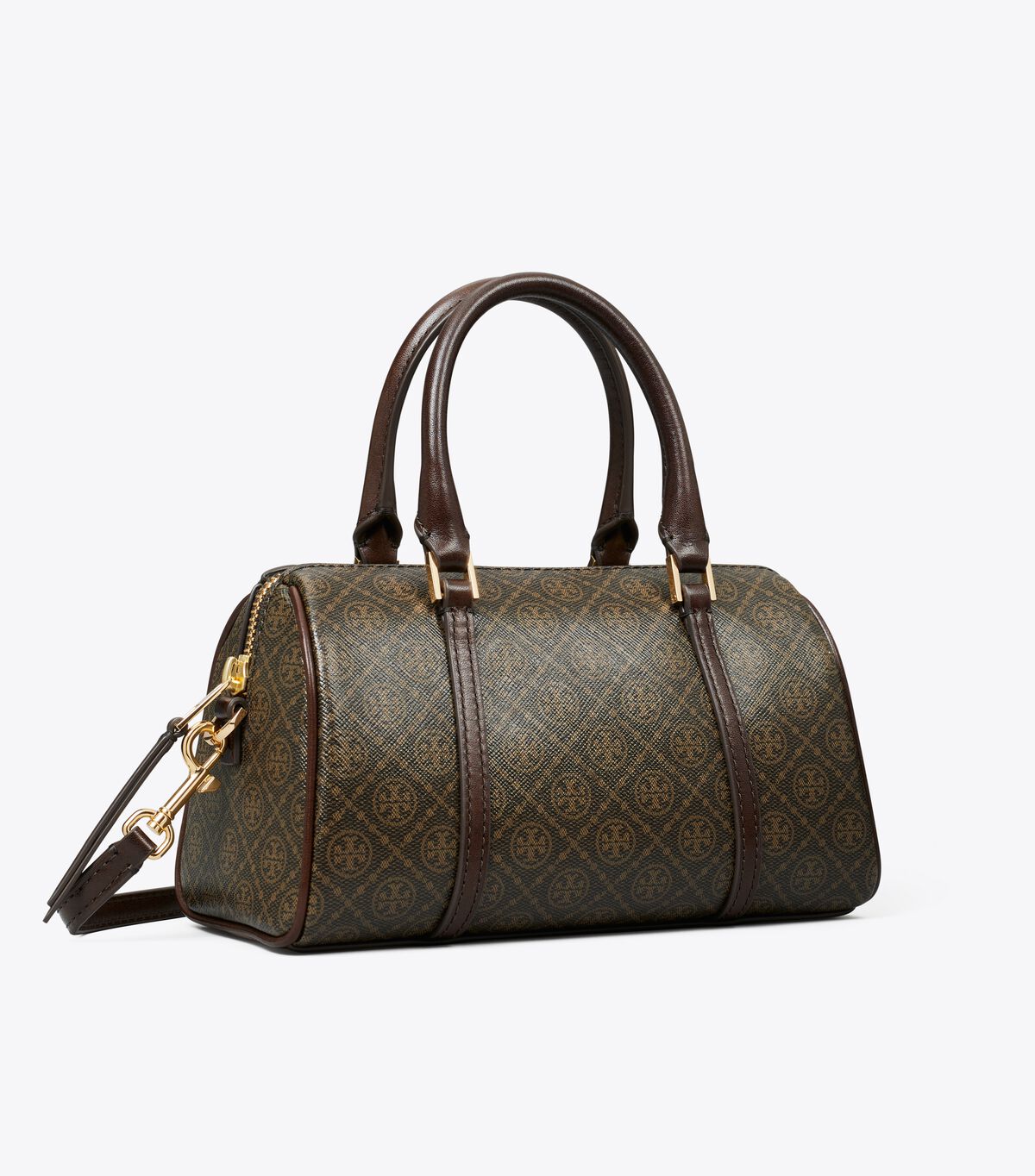 tory burch t monogram coated canvas petite barrel bag