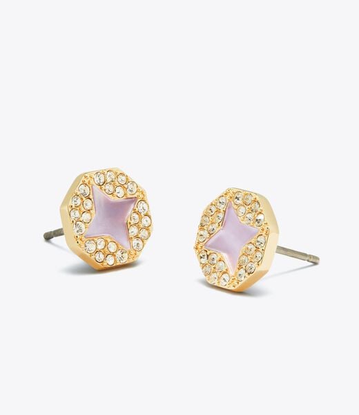 tory burch pav  pierced hoop earrings