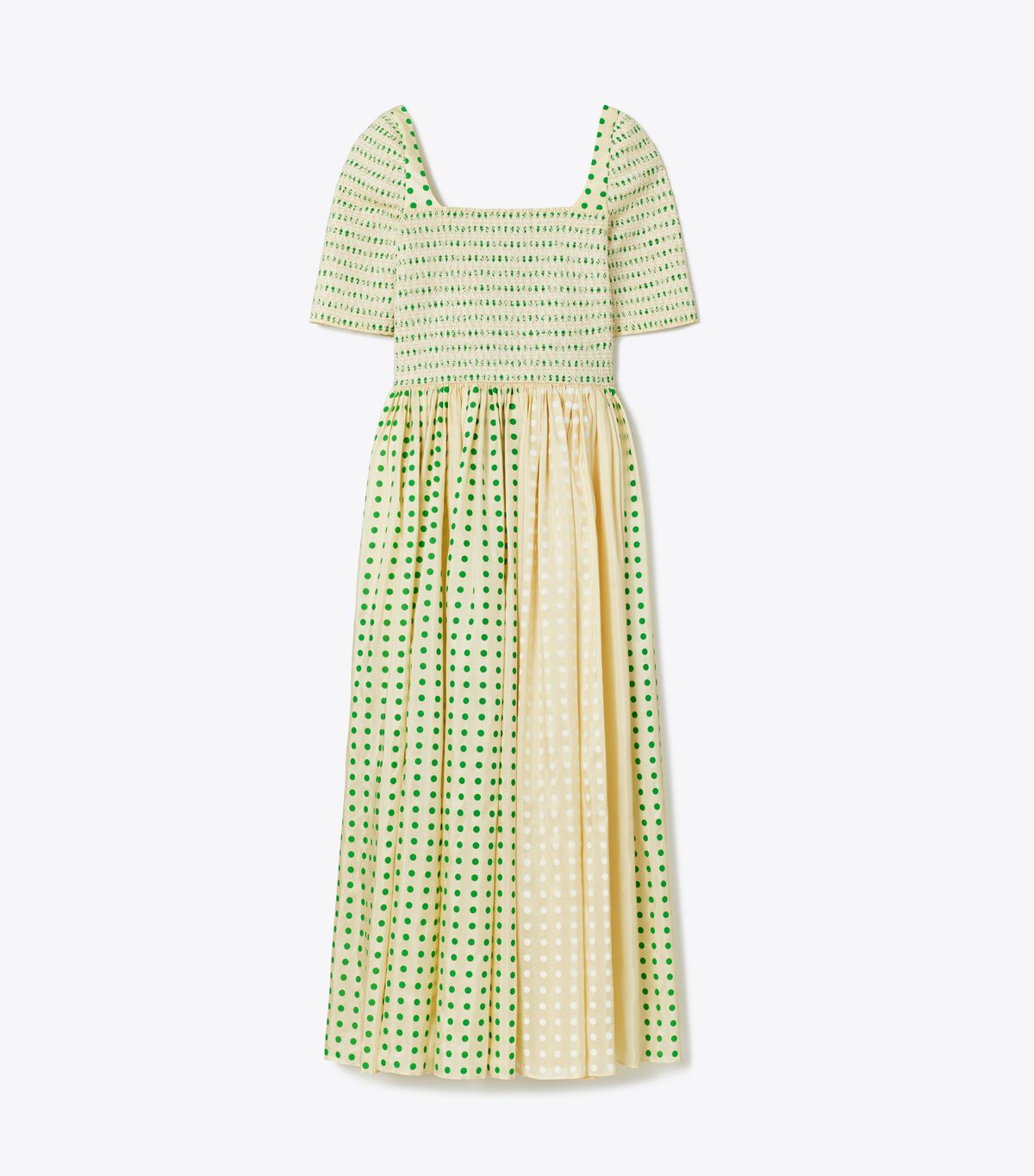 tory burch printed silk smocked dress