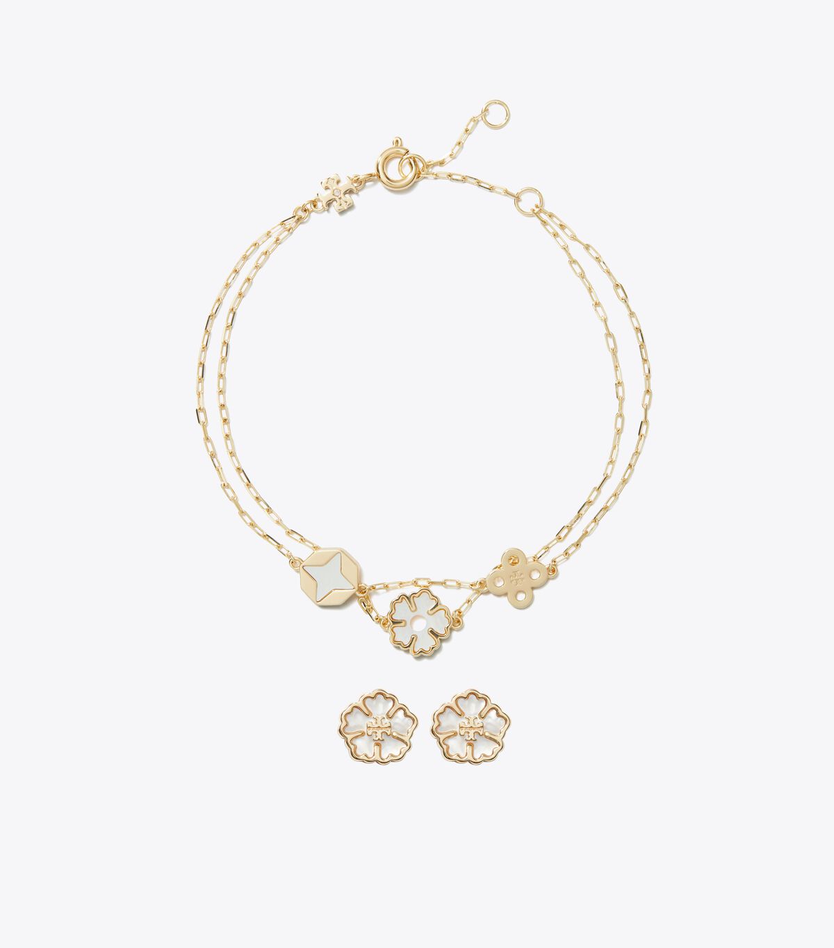 tory burch forget me not bracelet and earrings gift set