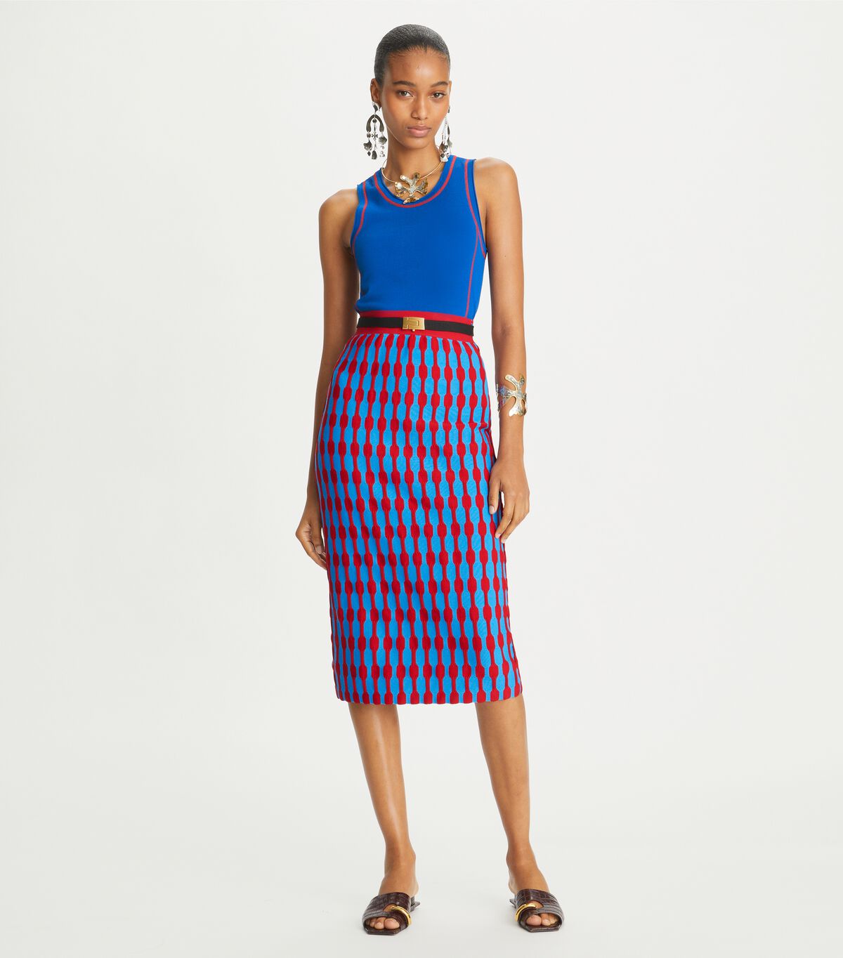tory burch viscose cropped knit tank