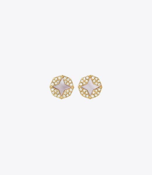 tory burch pav  pierced hoop earrings