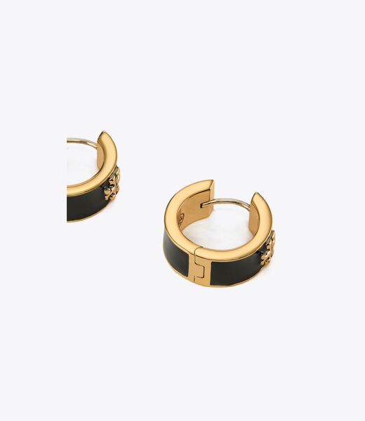 tory burch kira enamel hoop earring