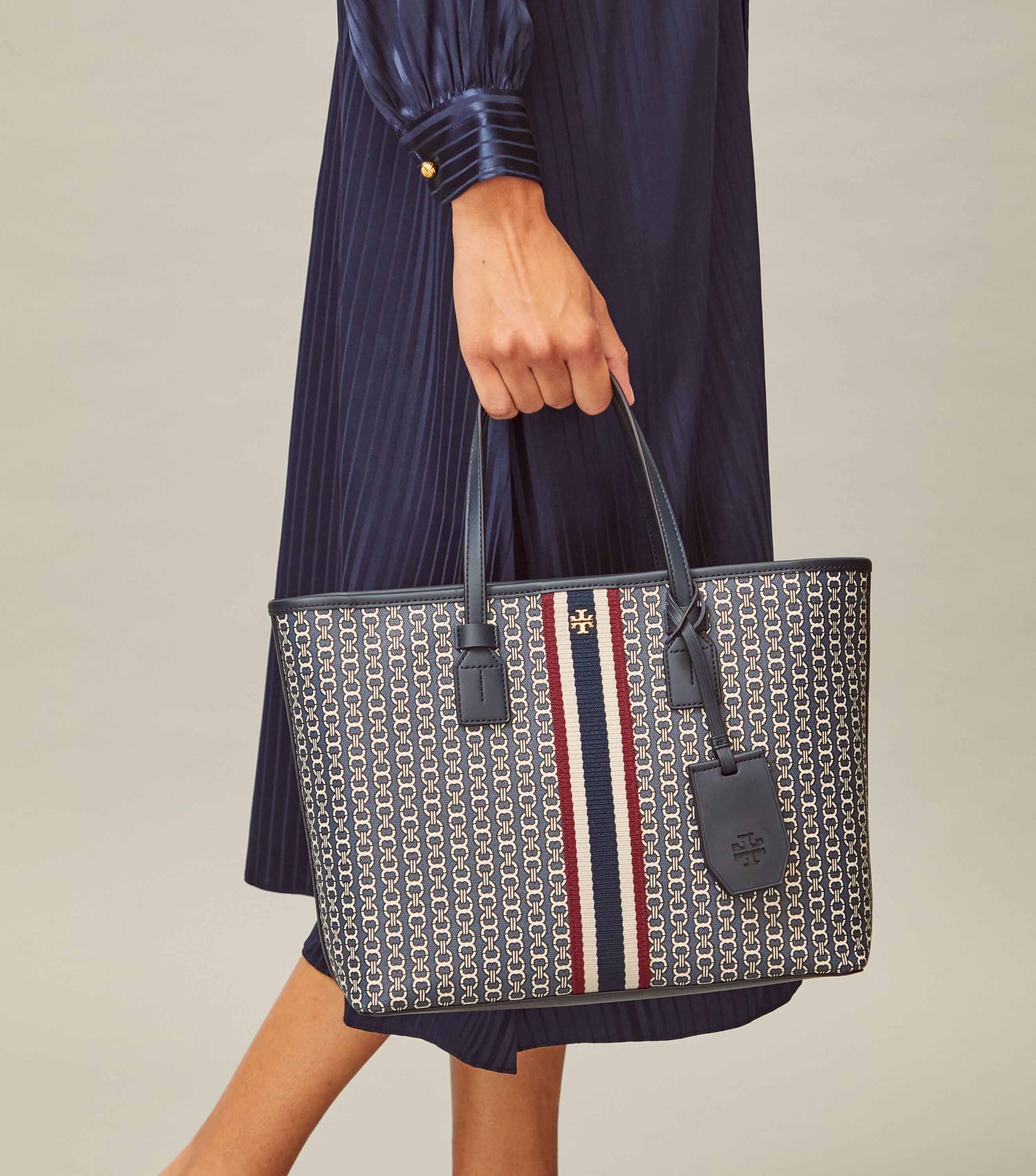 Tory Burch Gemini Link Canvas Small Top Zip Tote Bag Tory Burch UAE