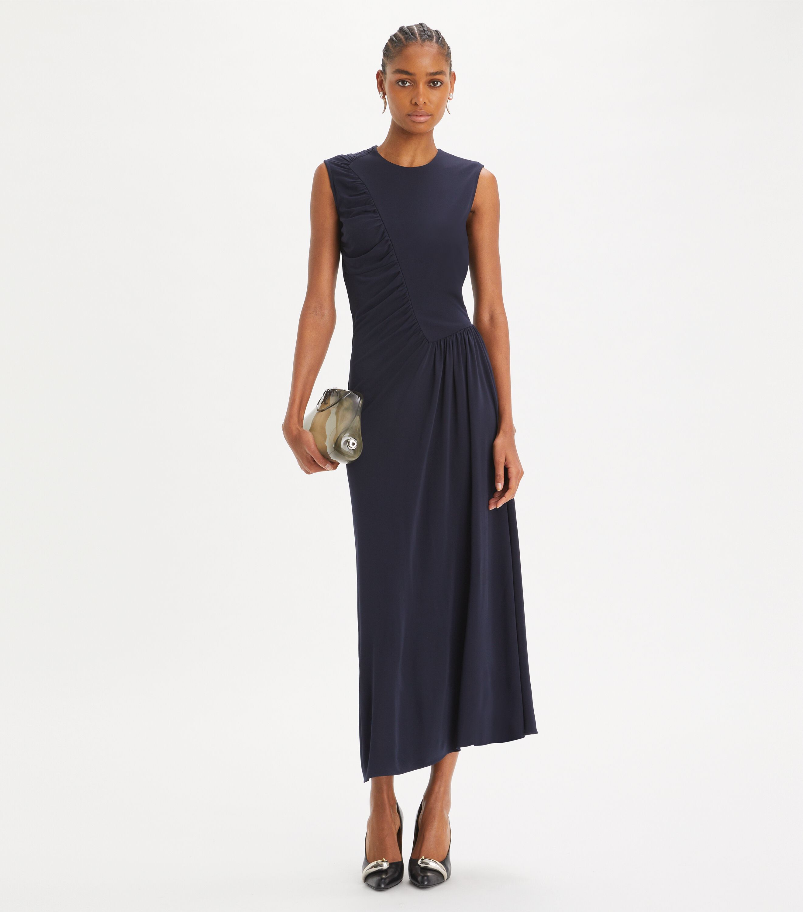 送料込/関税込■Tory Burch■ジャージーマキシドレス Jersey Crepe Dress, Medium Navy | Tory Burch UAE