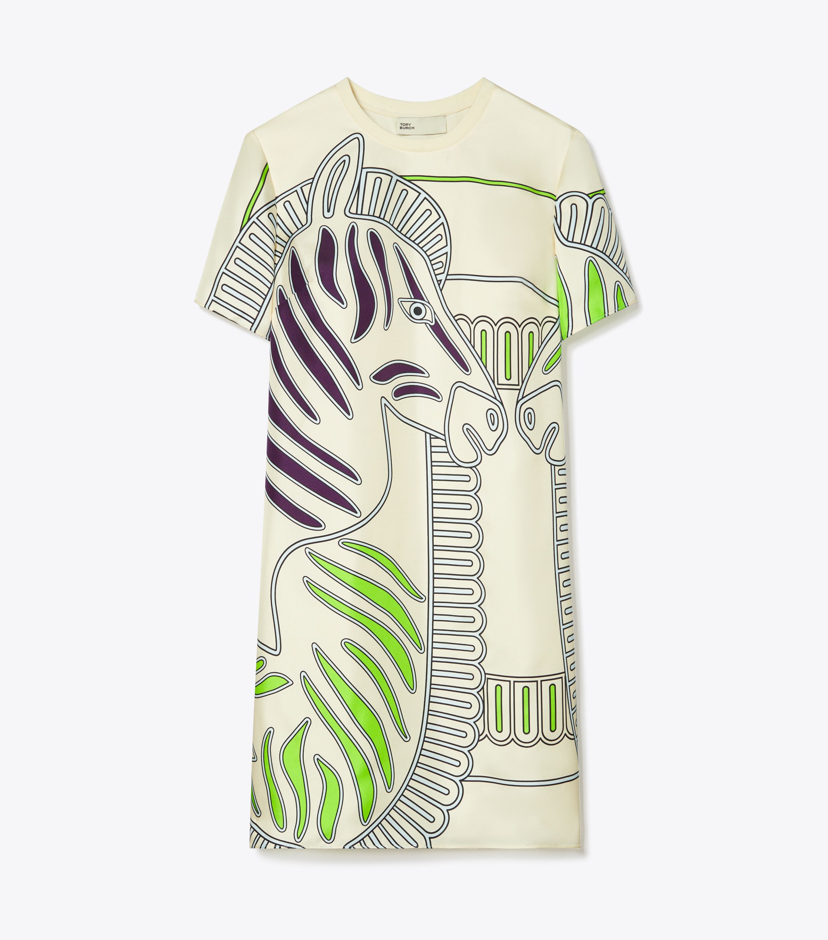 Tory Burch Printed Silk Front T Shirt Dress Tory Burch UAE