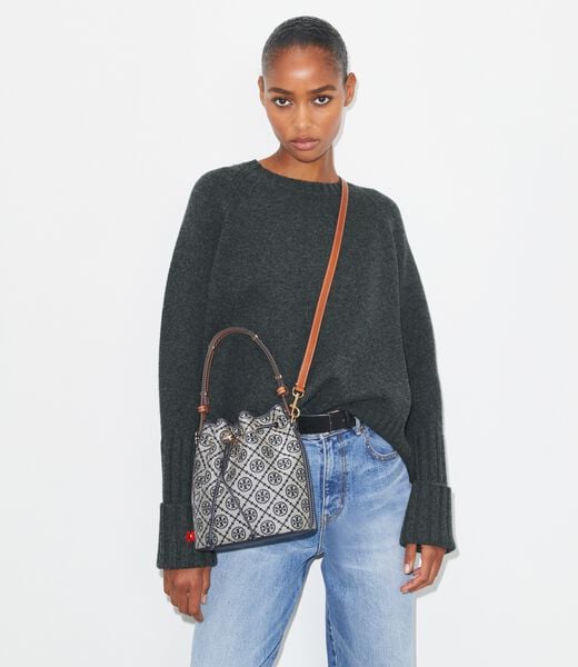tory burch t monogram bucket bag