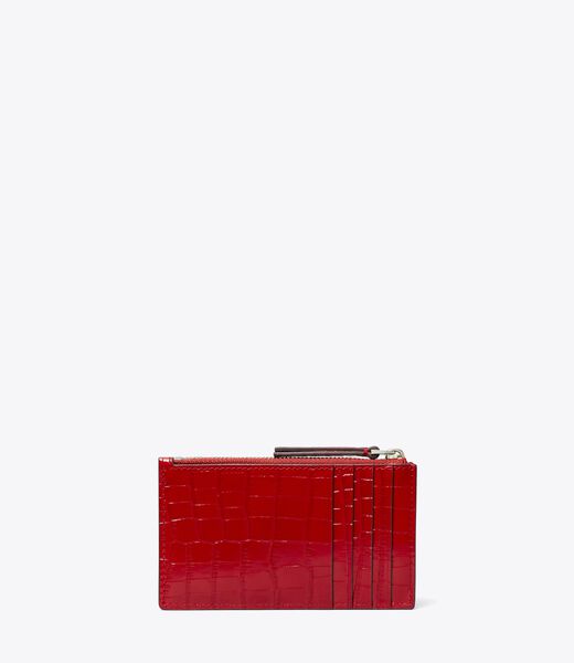 tory burch kira croc embossed zip card case