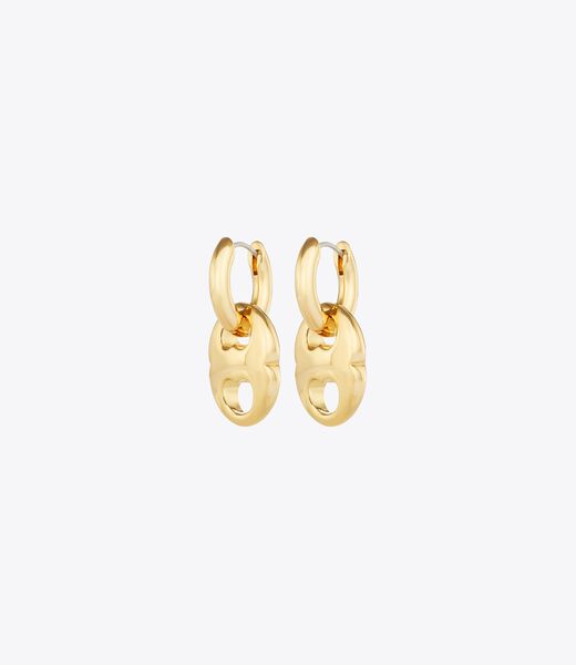 tory burch gemini link small hoop earrings