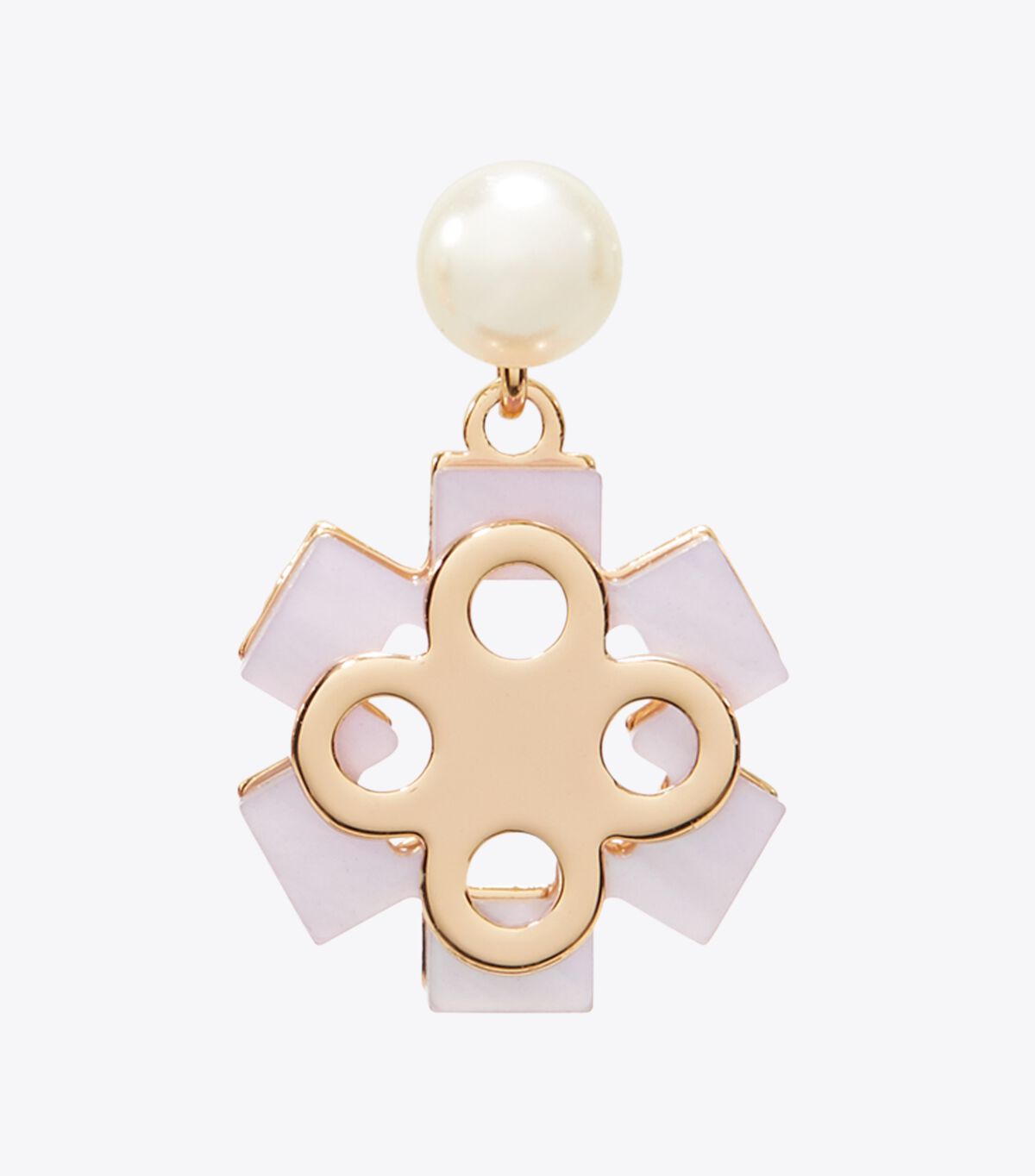 أقراط لؤلؤية متدلية بتصميم زهرة لا تنساني tory burch أقراط لؤلؤية متدلية بتصميم زهرة لا تنساني