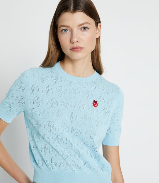 tory burch t monogram strawberry sweater