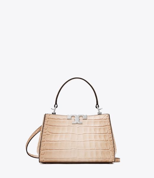 tory burch mini eleanor croc embossed satchel