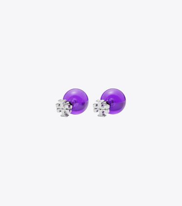 Resin Logo Double-Stud Earring