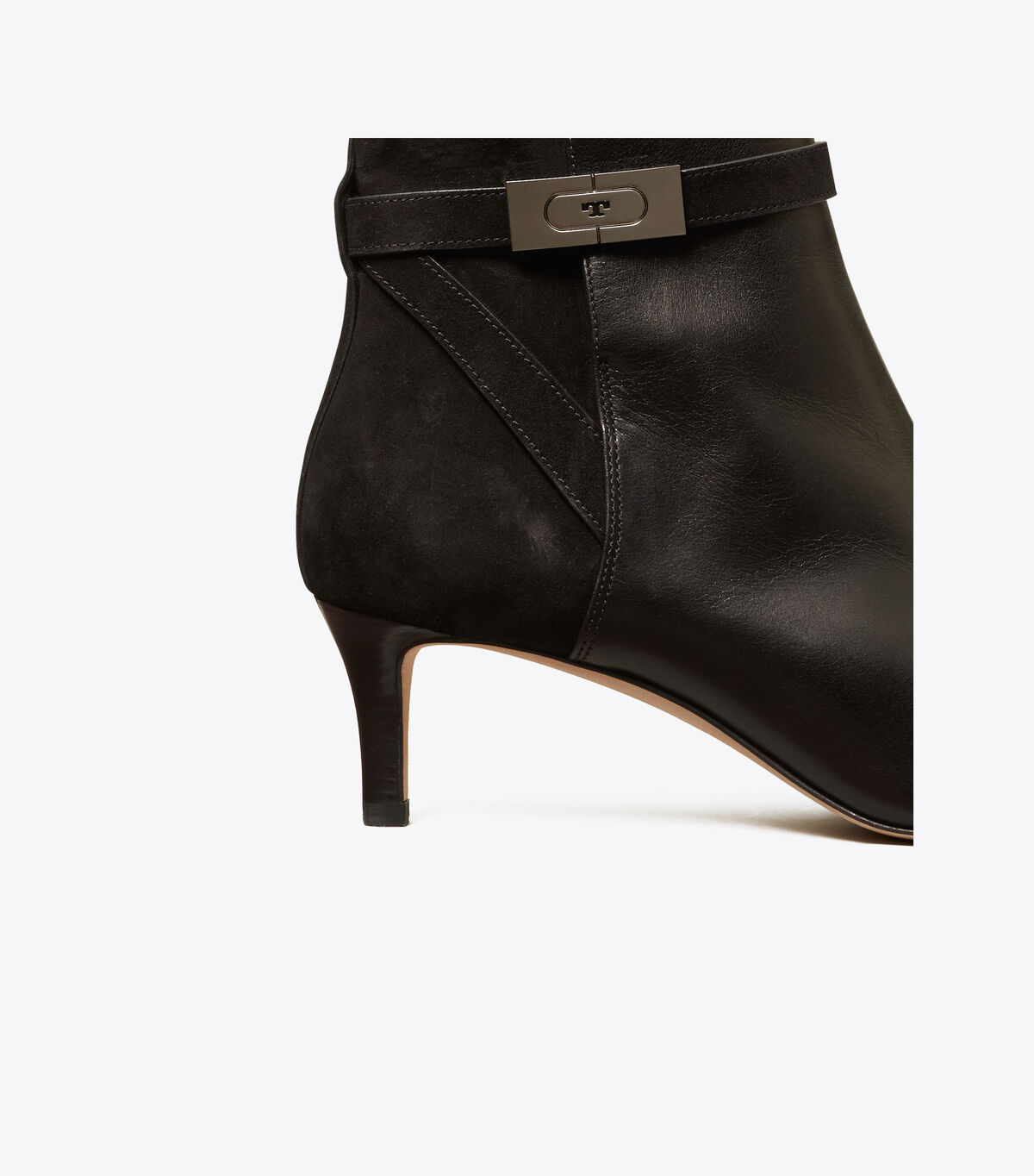 tory burch t hardware mixed materials ankle boot