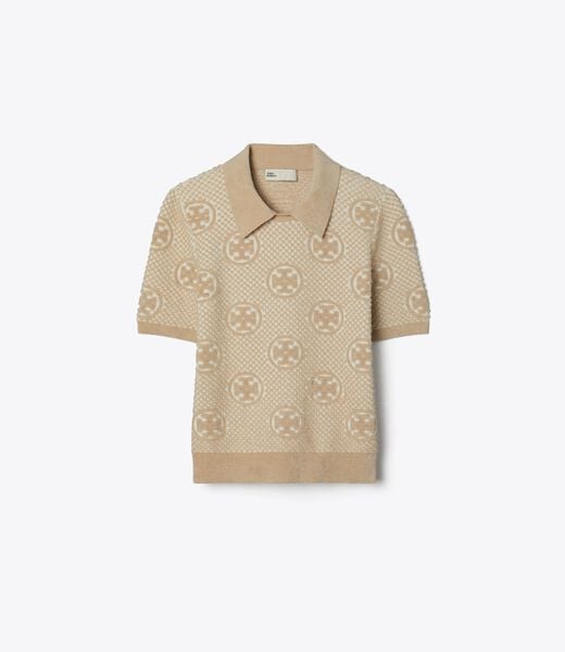 tory burch nylon jacquard polo