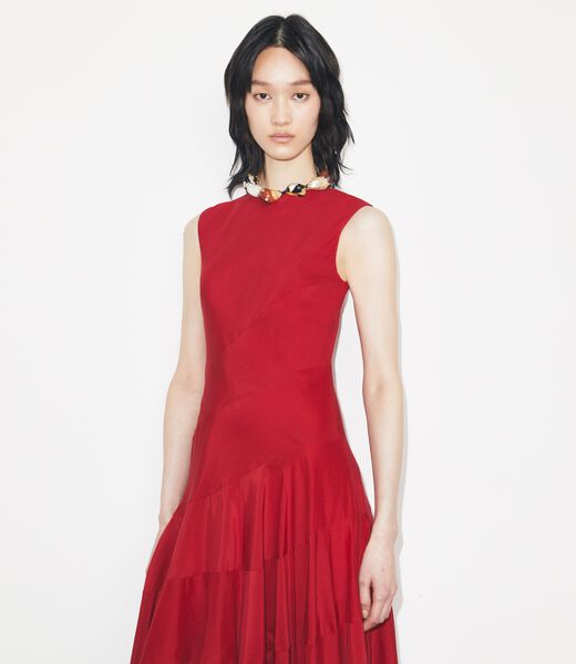 tory burch flared cotton silk dress