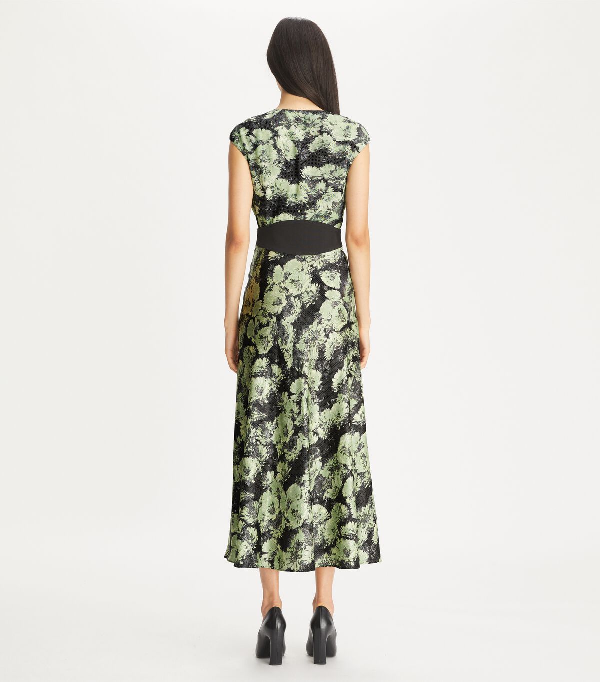 tory burch printed u neck viscose dress