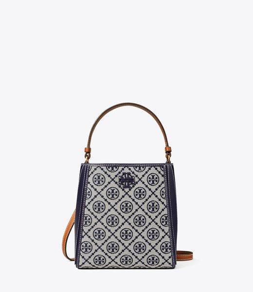 tory burch small t monogram mcgraw bucket bag