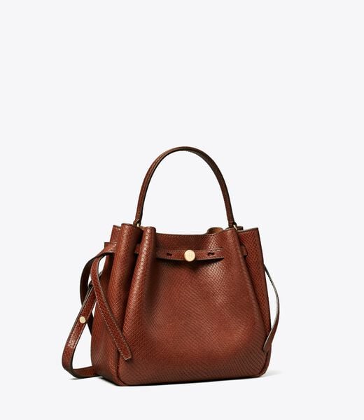 Romy Snake-Embossed Bucket Bag tory burch romy snake embossed bucket bag