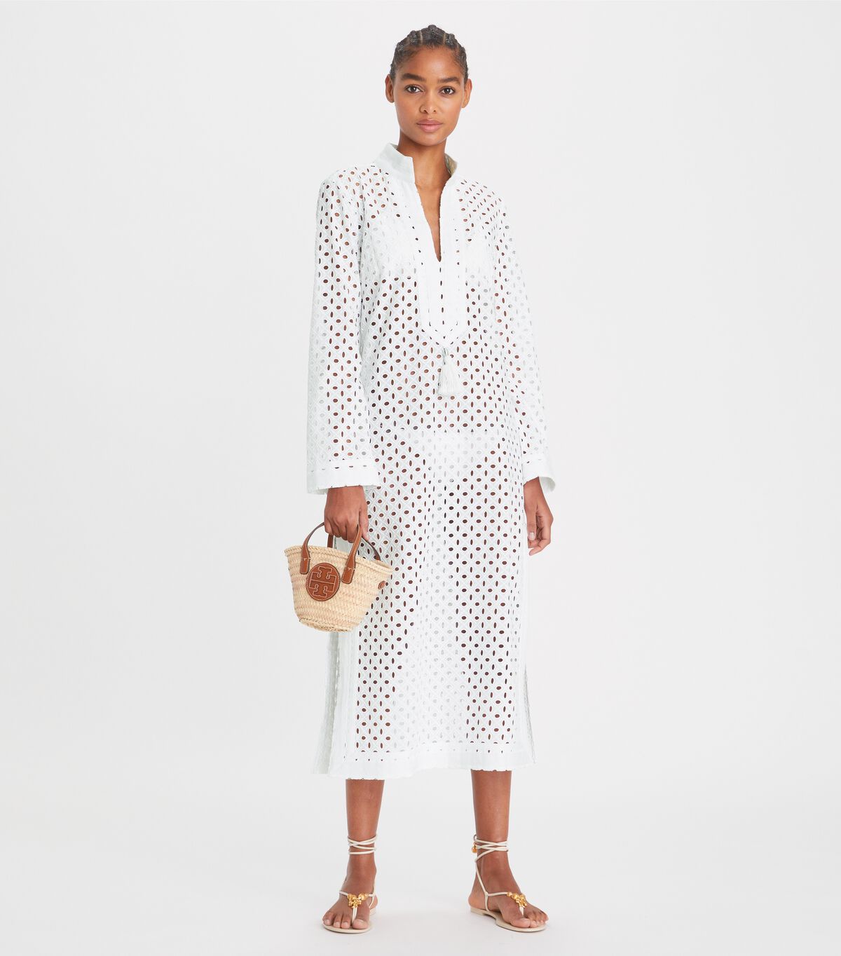 tory burch eyelet mid length tory tunic