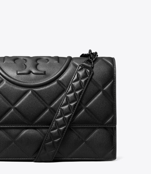 tory burch small fleming polished grain convertible shoulder bag