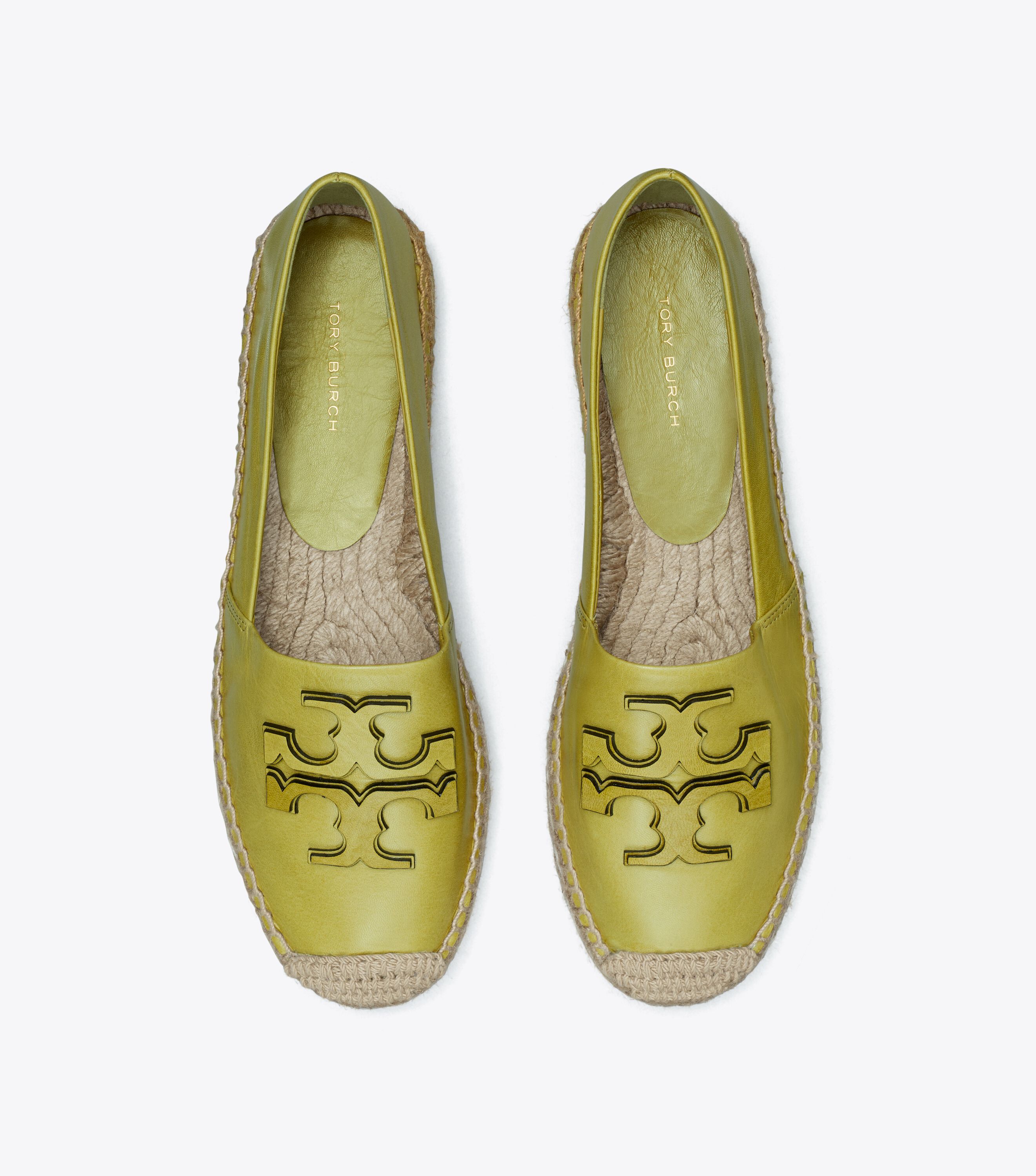 Tory burch ines flat leather logo espadrilles cheap