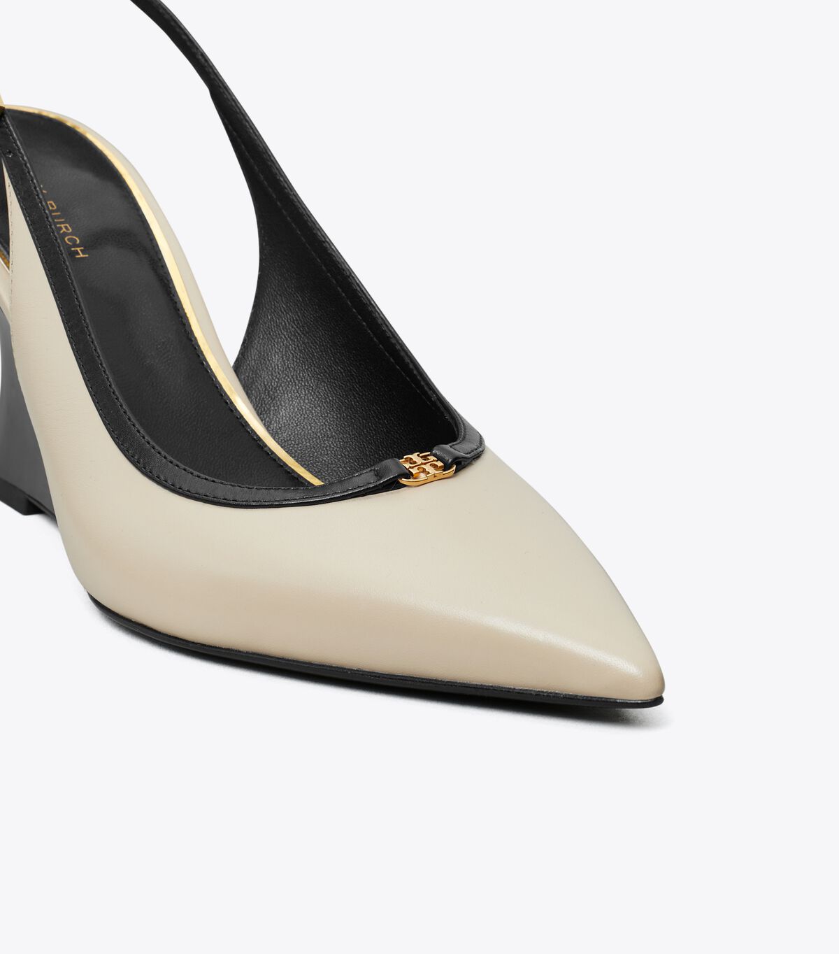 tory burch double t buckle wedge