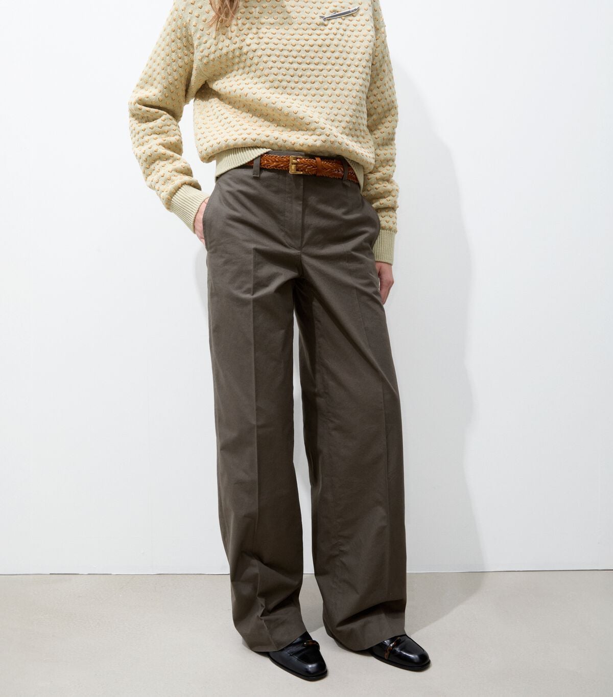 tory burch brushed cotton trouser