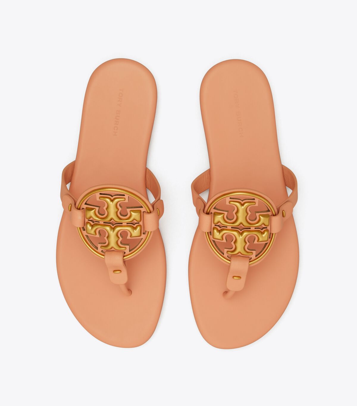tory burch miller soft metal logo sandal
