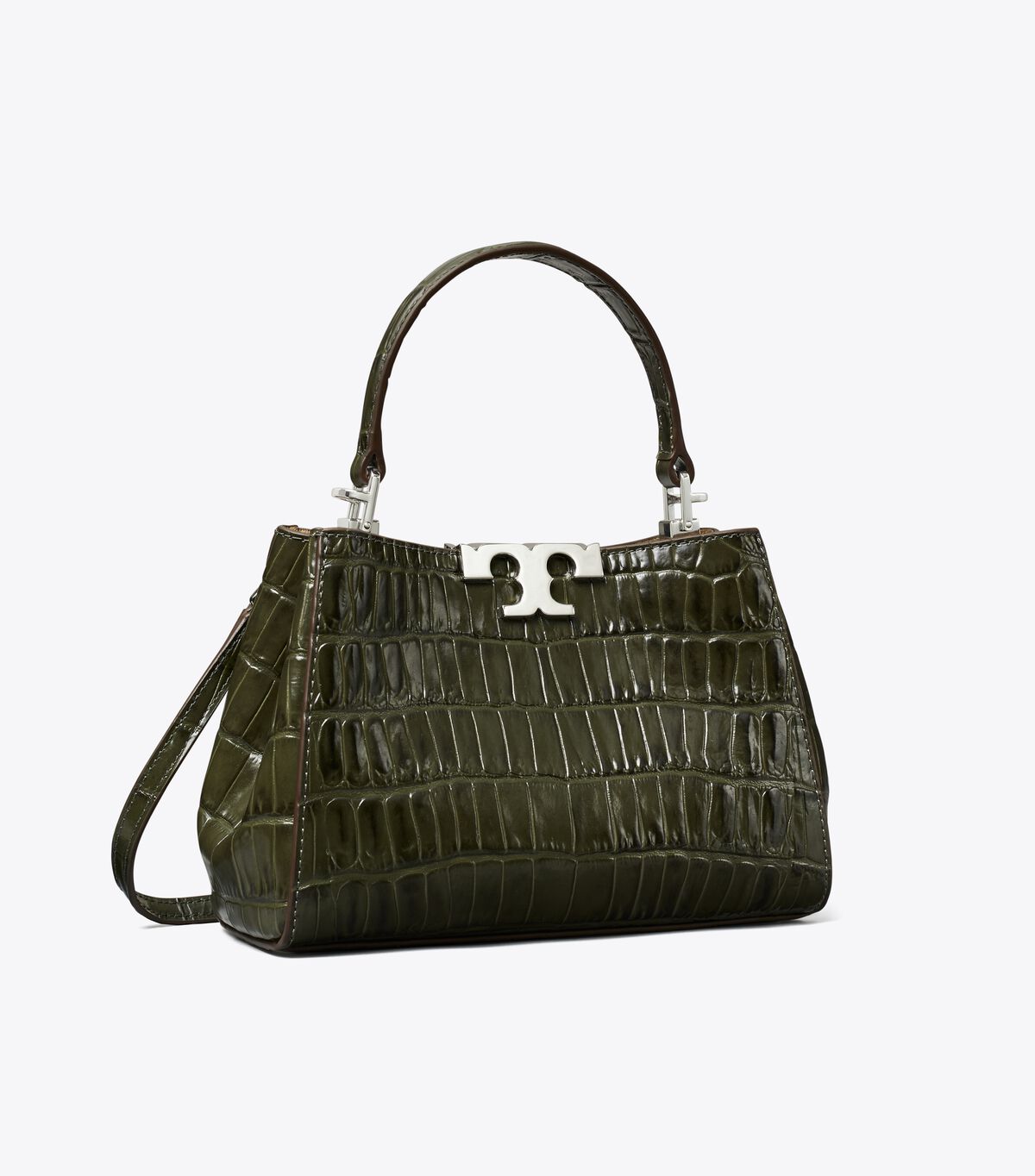 tory burch mini eleanor croc embossed satchel
