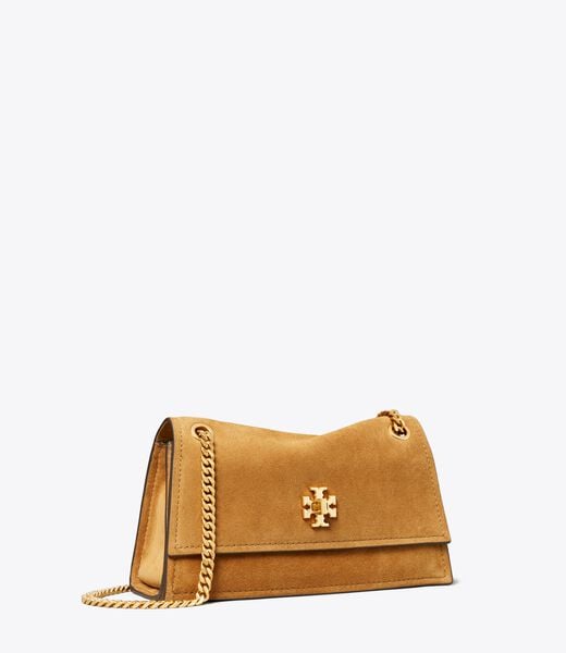 tory burch حقيبة كتف كيرا صغيرة من جلد الغزال بقفل دوار