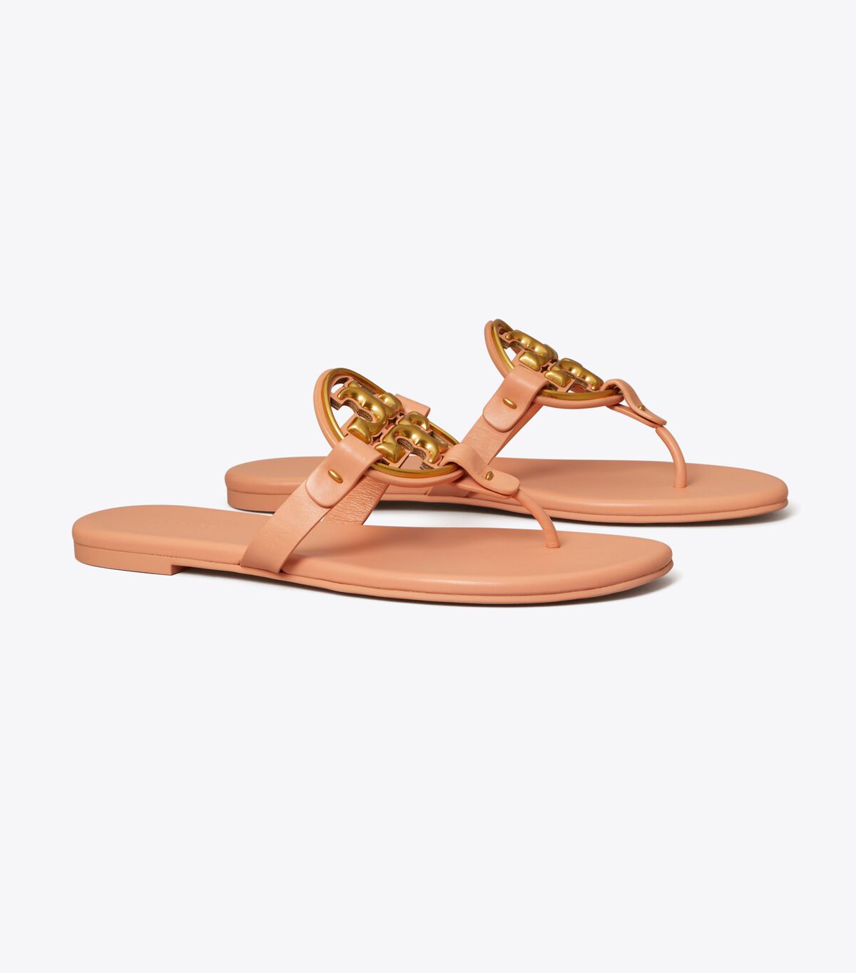 tory burch miller soft metal logo sandal
