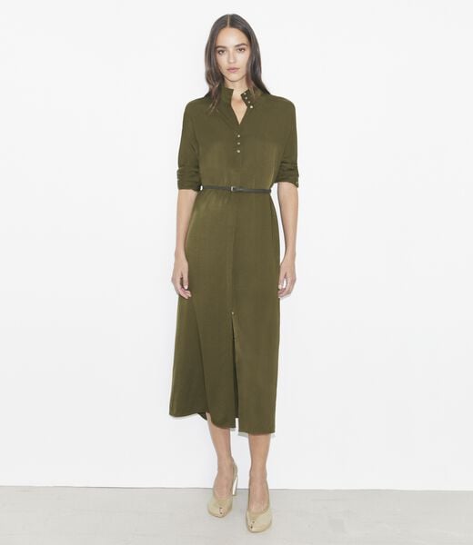 tory burch satin shirtdress